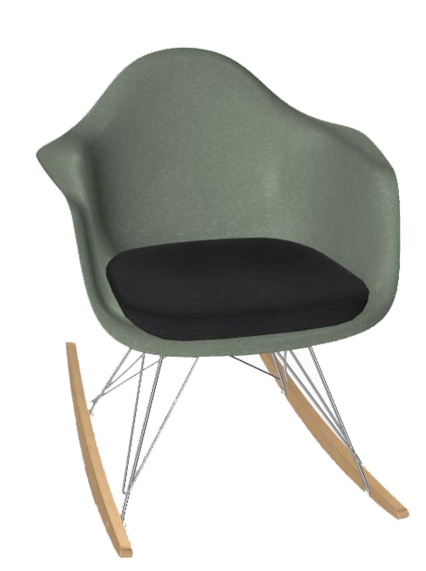 Eames Fiberglass Arm Rocking Chair RAR Schaukelstuhl mit Sitzpolster Vitra
