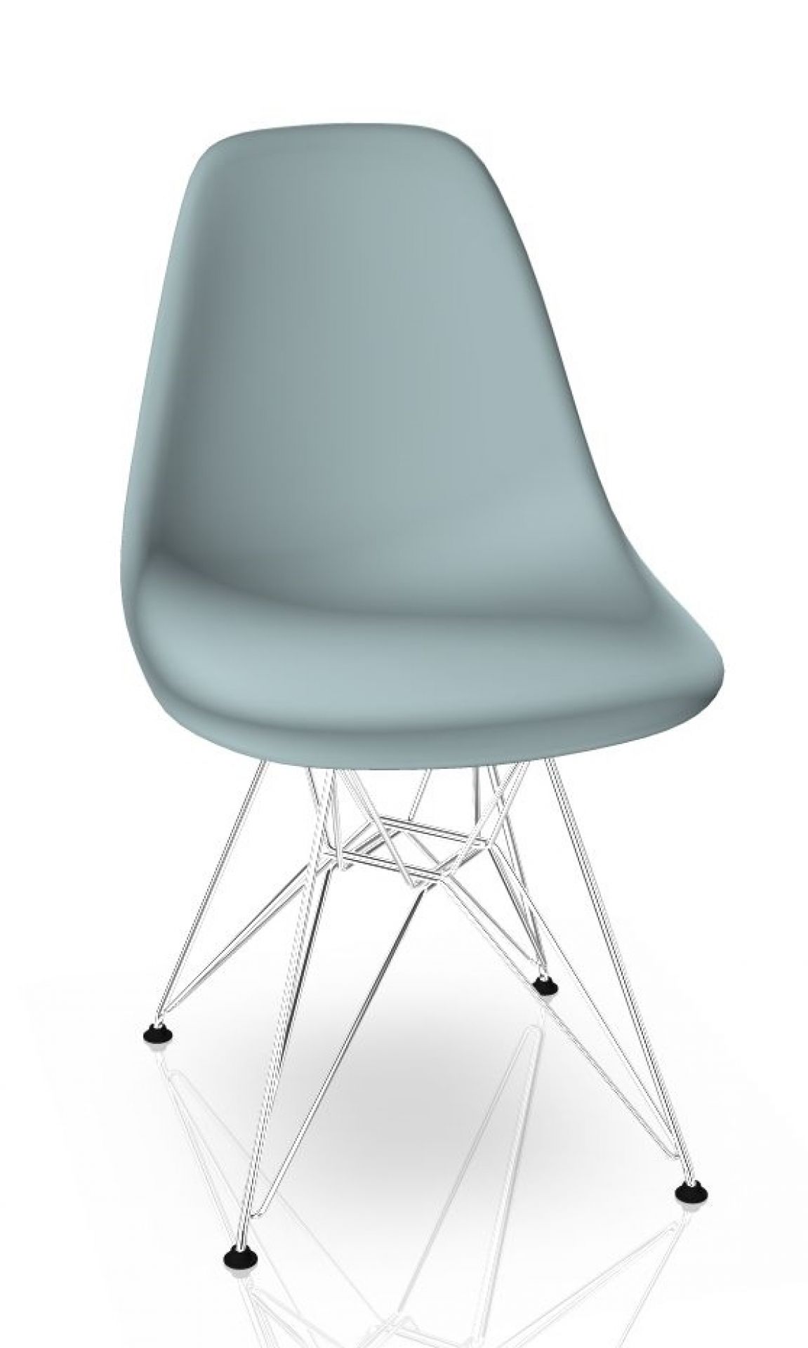 Eames Plastic Side Chair DSR Stuhl Vitra Chrom-Eisgrau