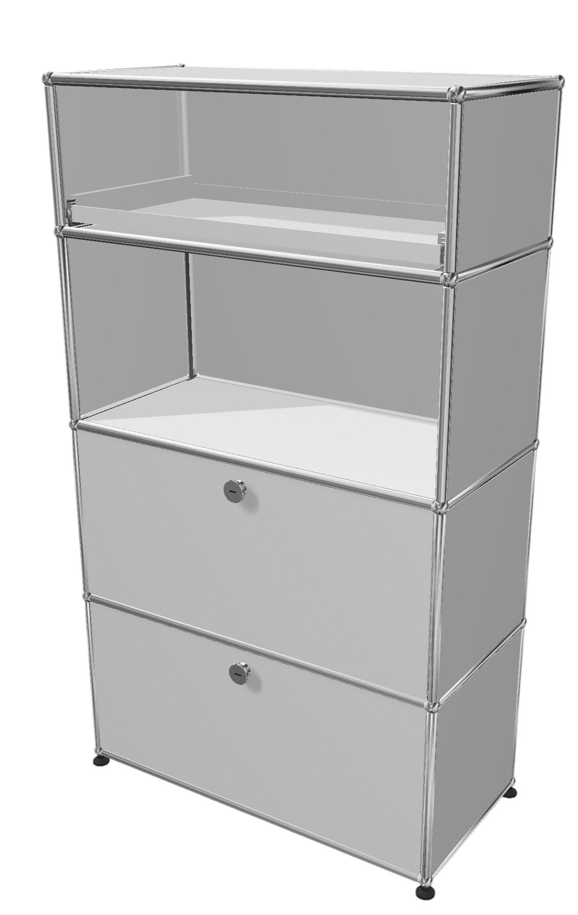 USM Haller Highboard 2 Ausziehtüre / 1 Einschubtüre / 1 Ausziehtablar Reinweiß AUSSTELLUNGSSTÜCK / GEBRAUCHTMÖBEL 