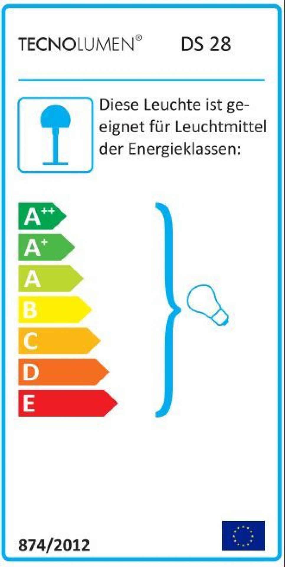 DS 28 / DS28 De Stijl Klavierleuchte Tecnolumen