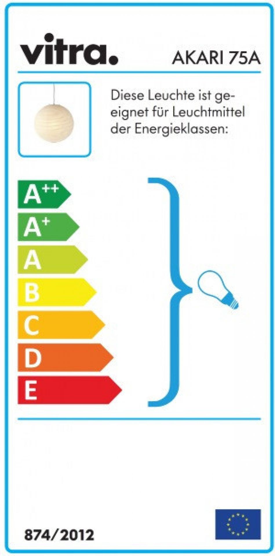 Akari 45A / 55A / 75A / 120A Pendelleuchte Vitra 45A