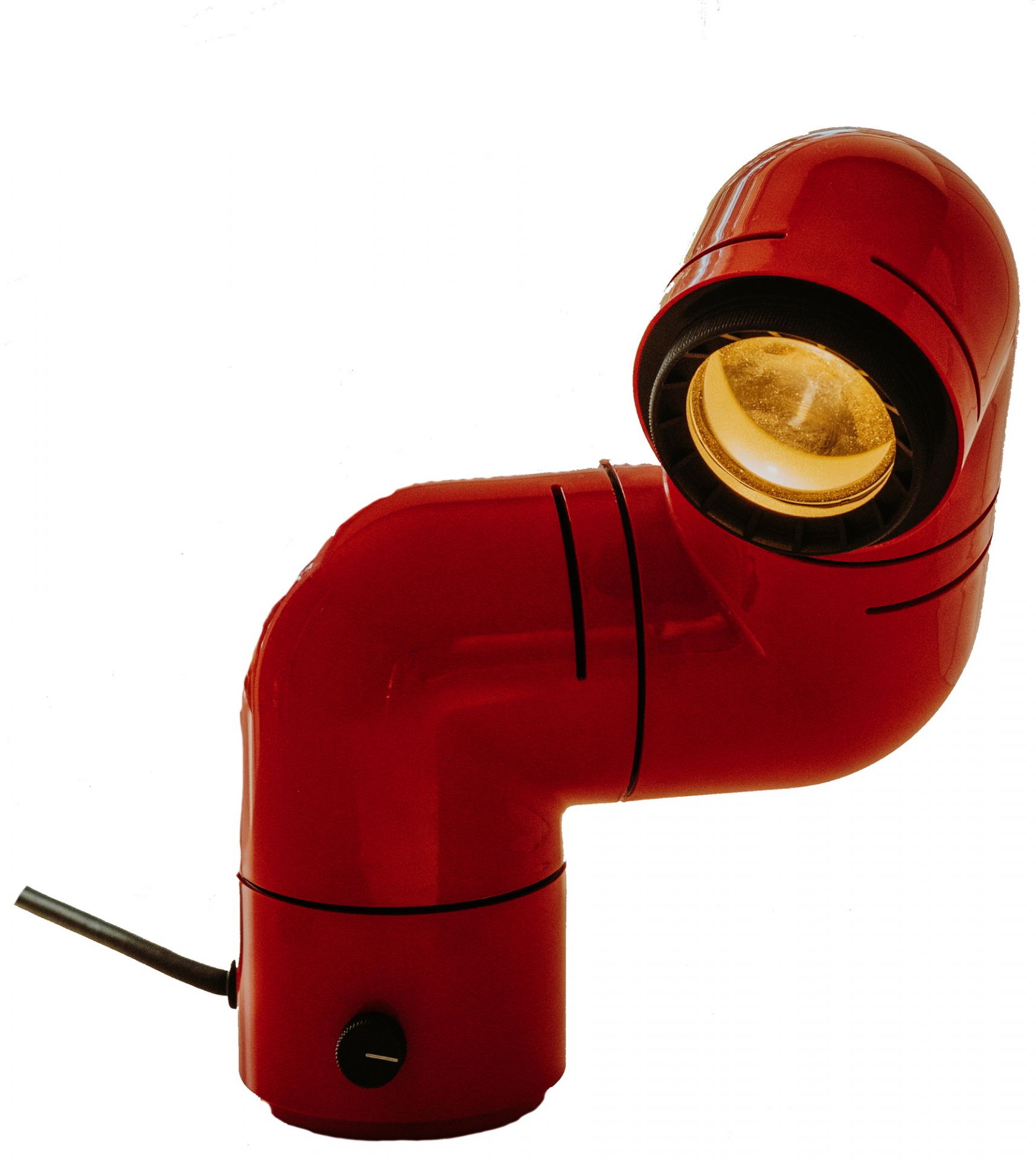 Rote Tatu Tischleuchte von Santa & Cole, moderne Schreibtischlampe mit verstellbarem Licht und Dimmer.