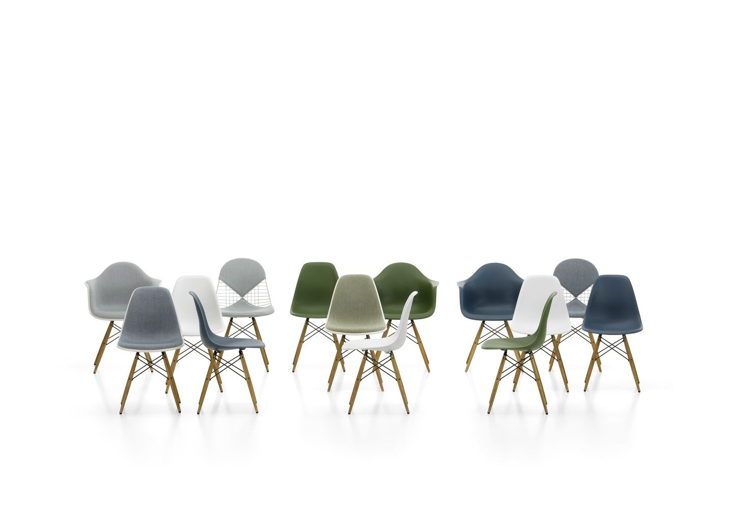DKW-2 Wire Chair Stuhl mit Sitz und Rückenpolster Vitra