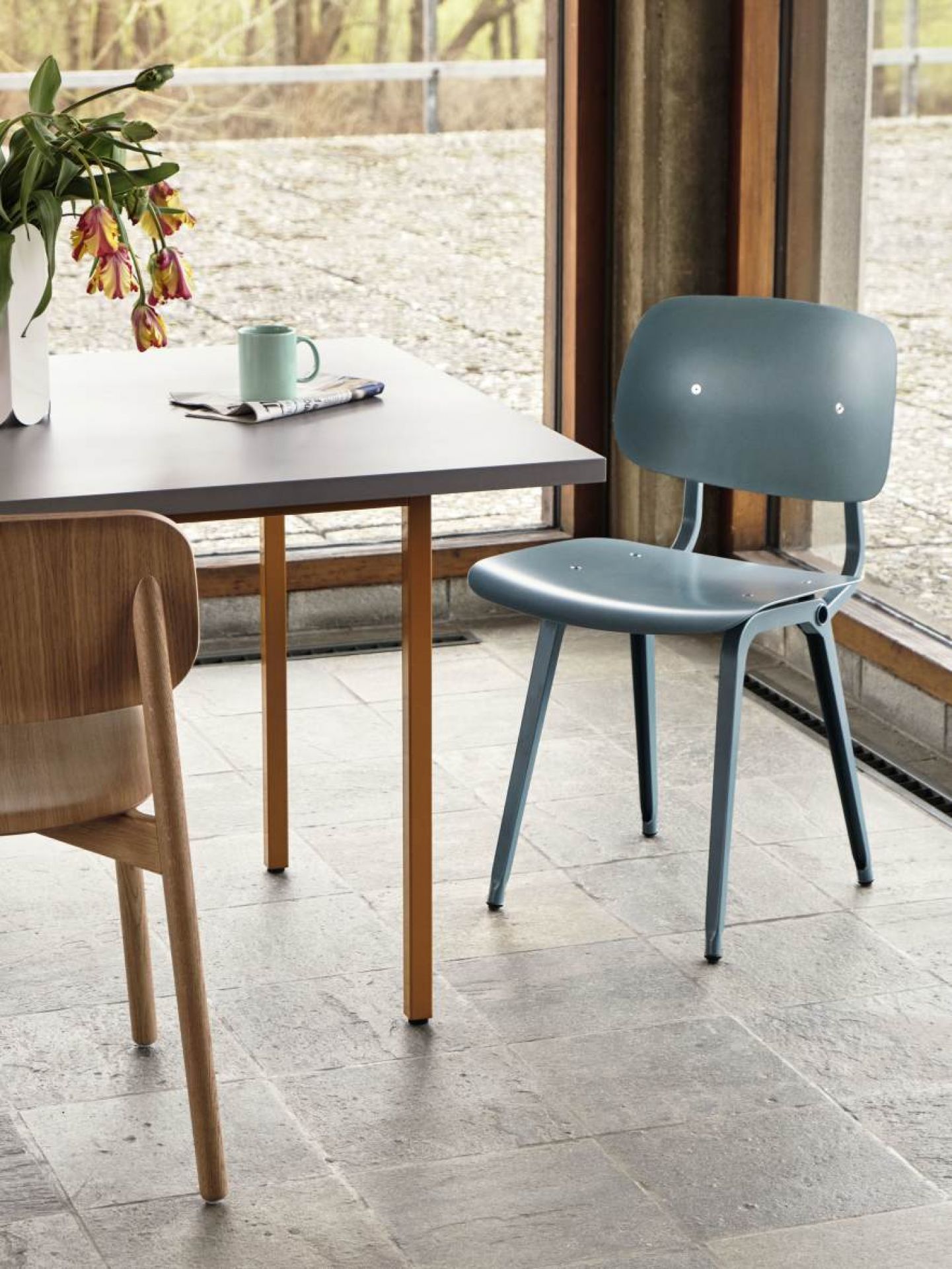 Two Colour Table Tisch Länge 160 cm Hay  Blau - Ocker