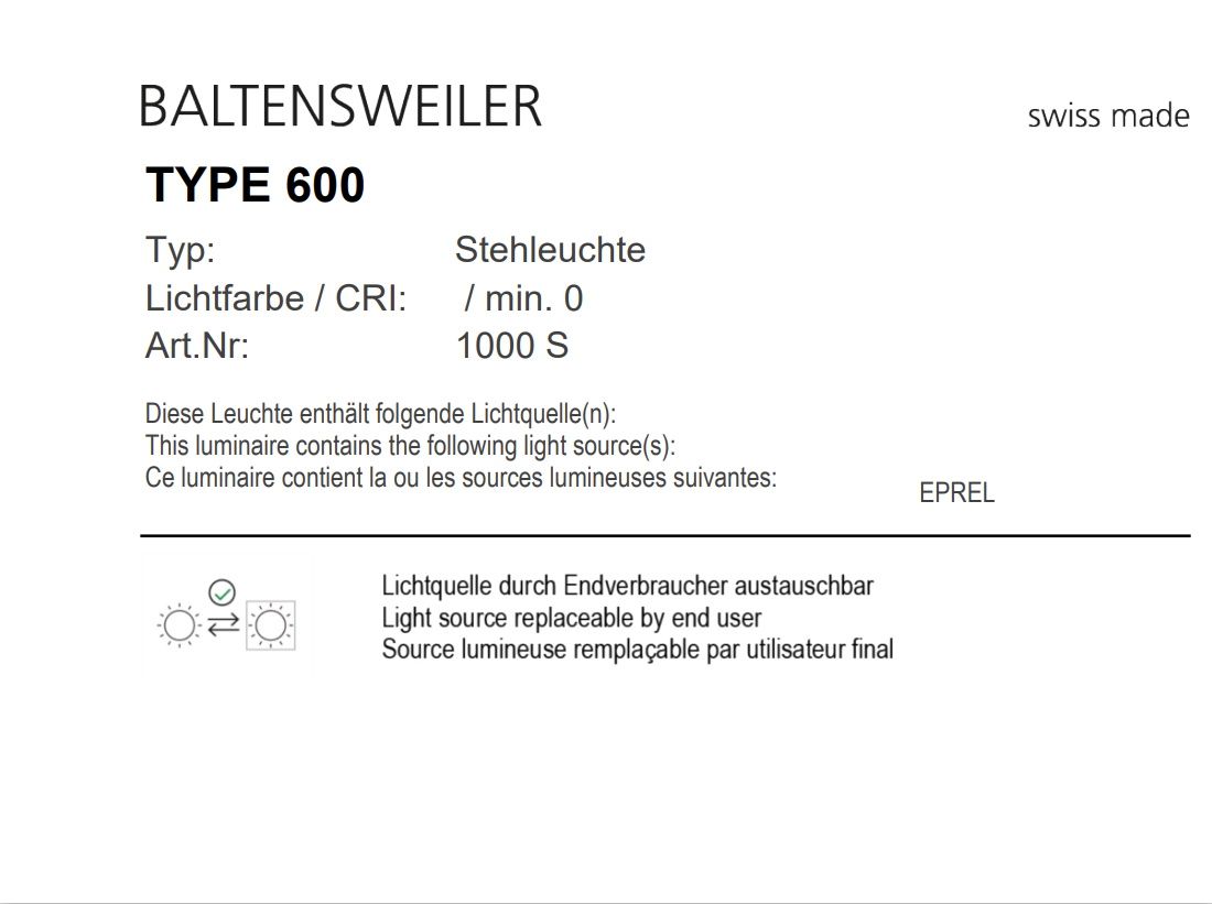 TYPE 600 Modell 51 - limitierte Edition - Baltensweiler