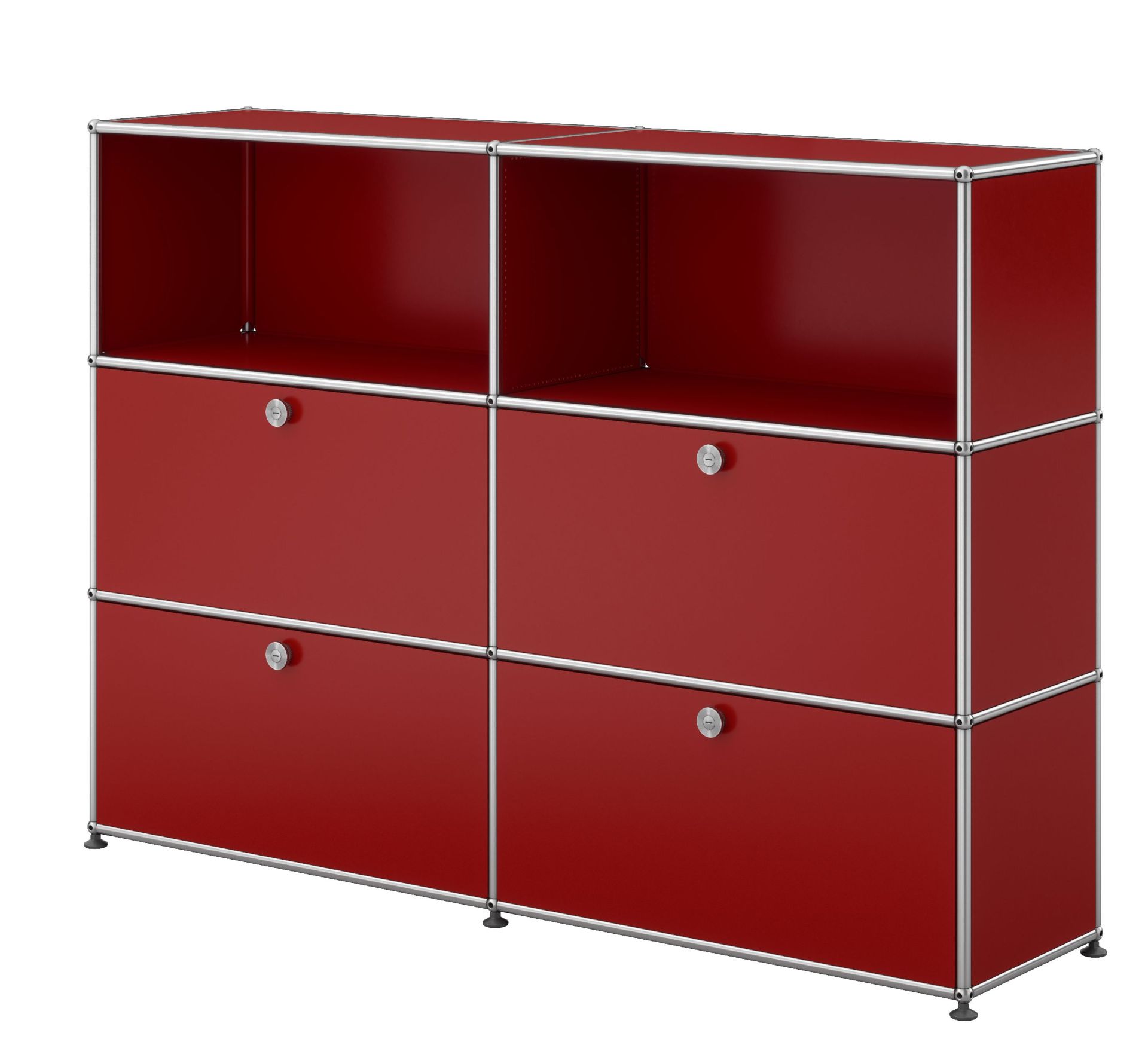 USM Haller Highboard 4 Klappen / 2 Offen Rubinrot