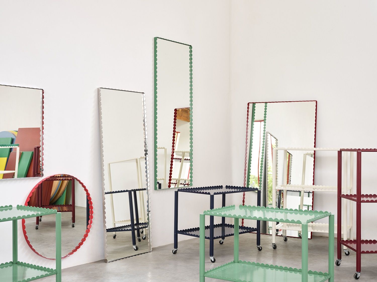 Arcs Mirror Rectangle Spiegel Grün/Burgundy Hay 