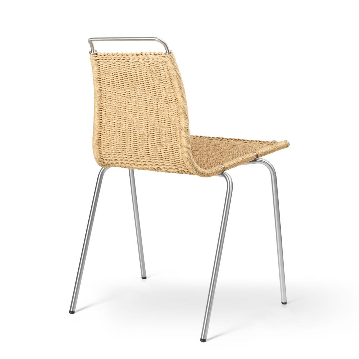 PK1 Stuhl Naturkordel Carl Hansen & Søn Edelstahl