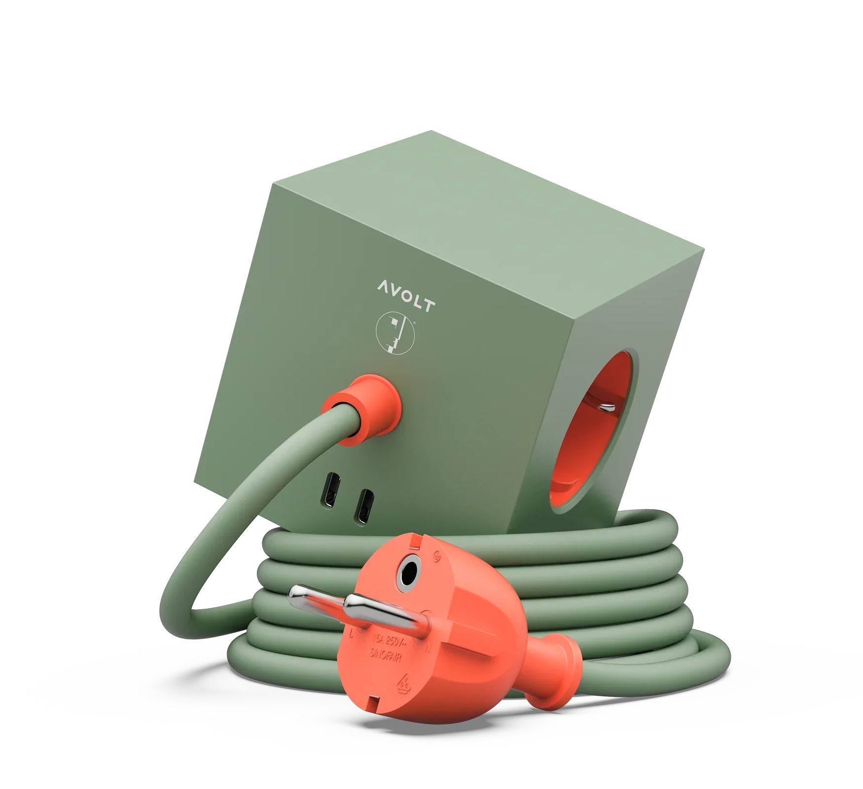 Square 1 - Avolt x Bauhaus Steckdosenwürfel  mit USB-C limitierte Edition Gecko Bloom dfp Design