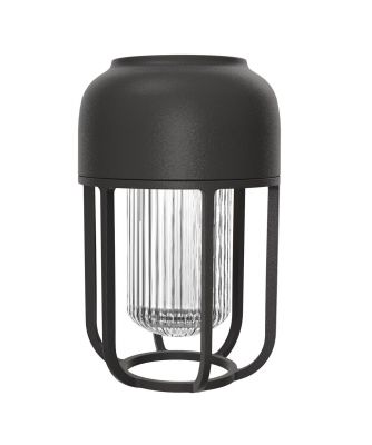 LIGHT No.1 Solar-powered lamp Indoor/Outdoor Akkuleuchte Houe Schwarz Schwarze Houe LIGHT No.1 Solarleuchte für Innen und Außen mit geriffeltem Glas.