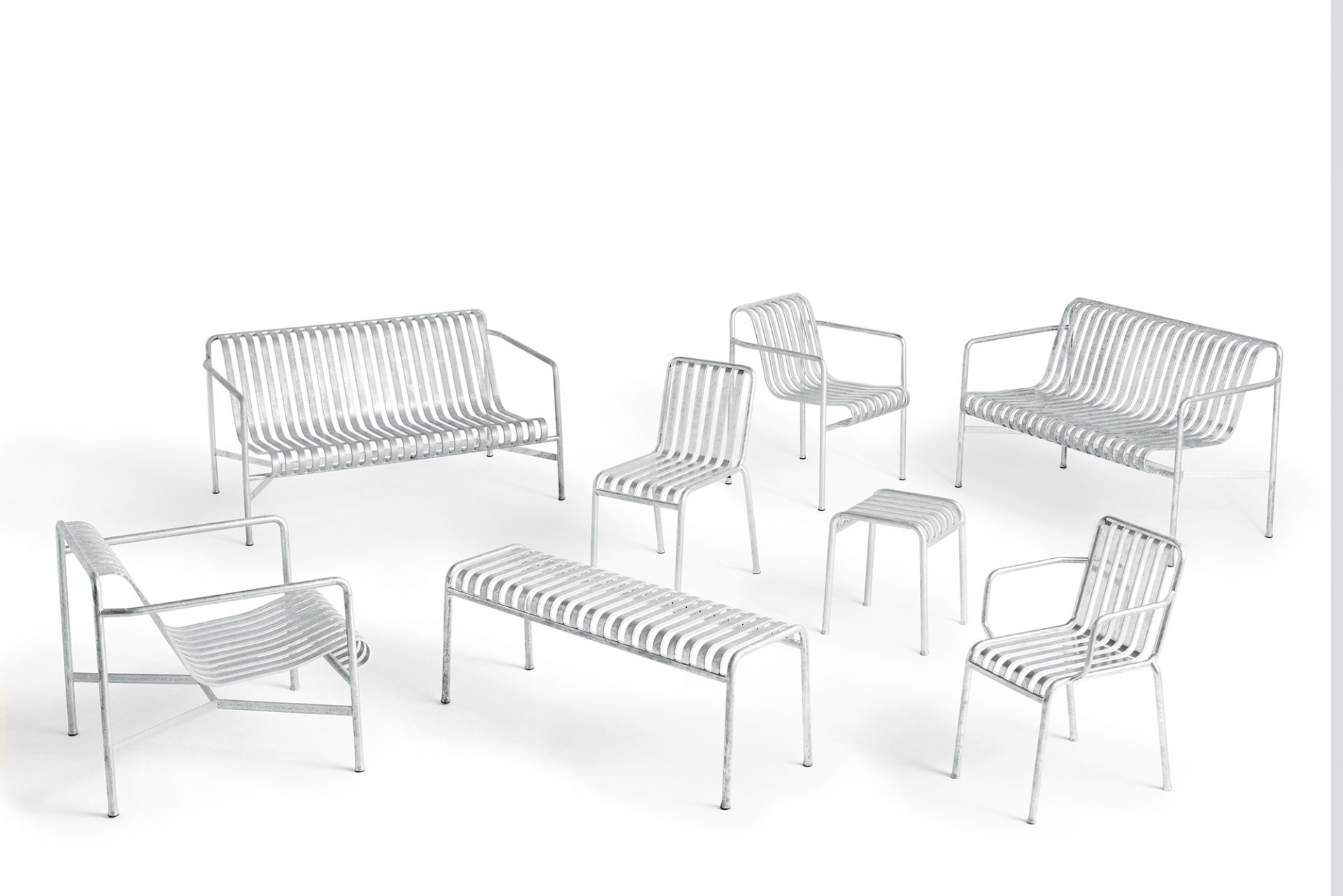 Palissade Bench verzinkt Outdoor Bank Hay EINZELSTÜCK