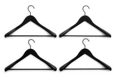 Smooth Coat Hanger with Bar Wide Kleiderbügel 4er-Set Hay