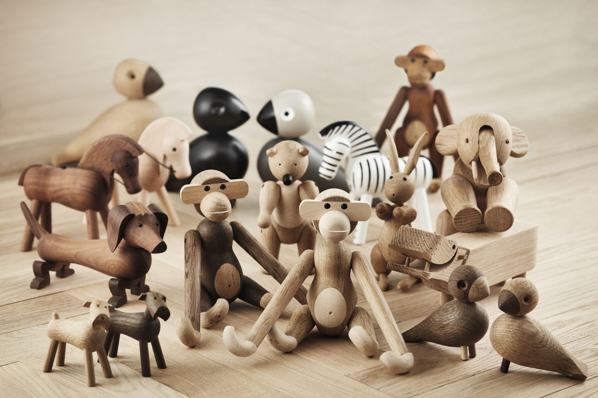 Affe klein Holzfigur Eiche geräuchert Kay Bojesen