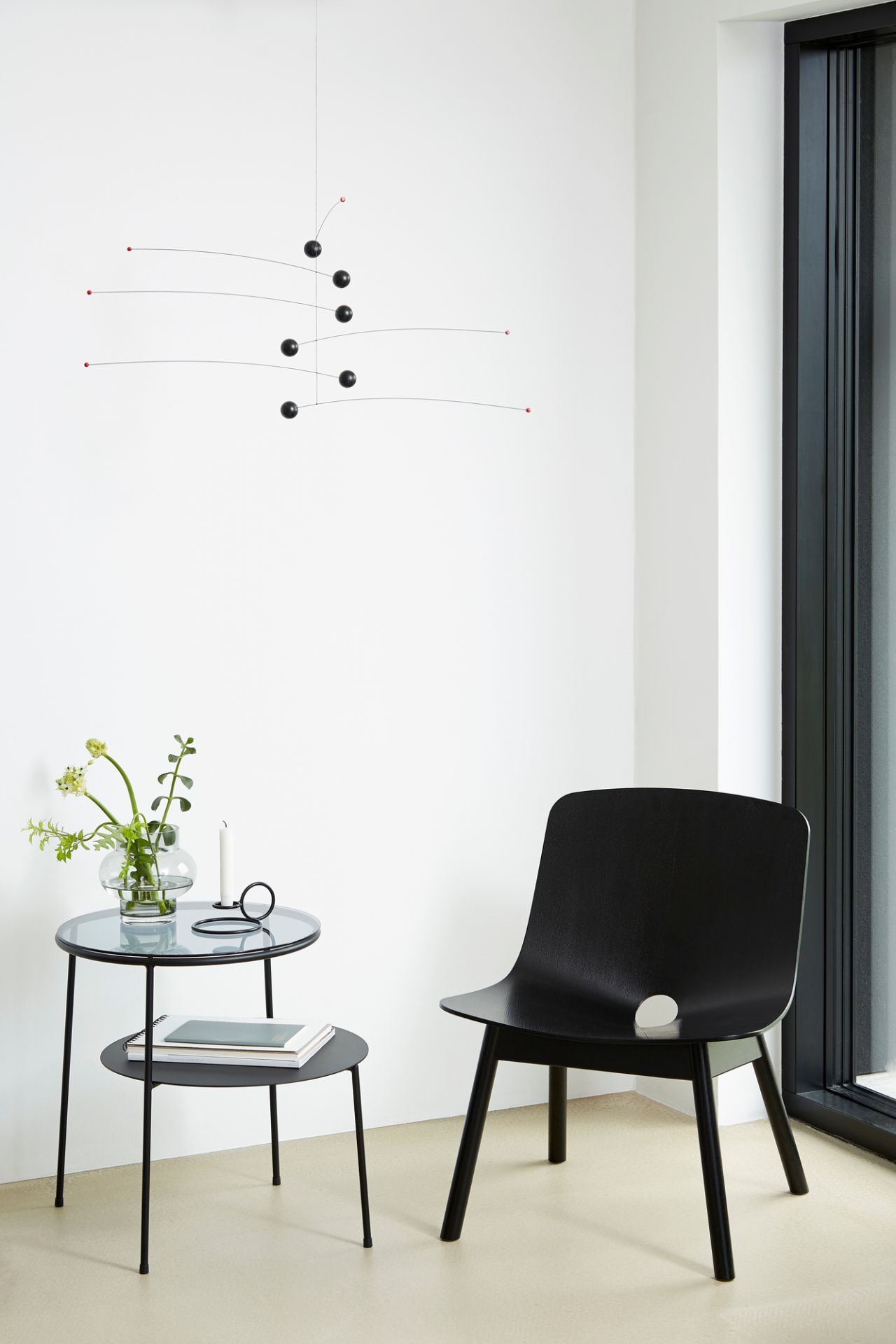 Duo Beistelltisch Schwarz mit Dunklem Rauchglas Woud
