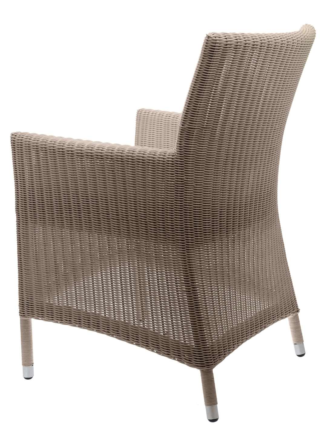 Rückansicht des Poesie Sessel Outdoor von Jan Kurtz, beige, aus Rattan-Geflecht.