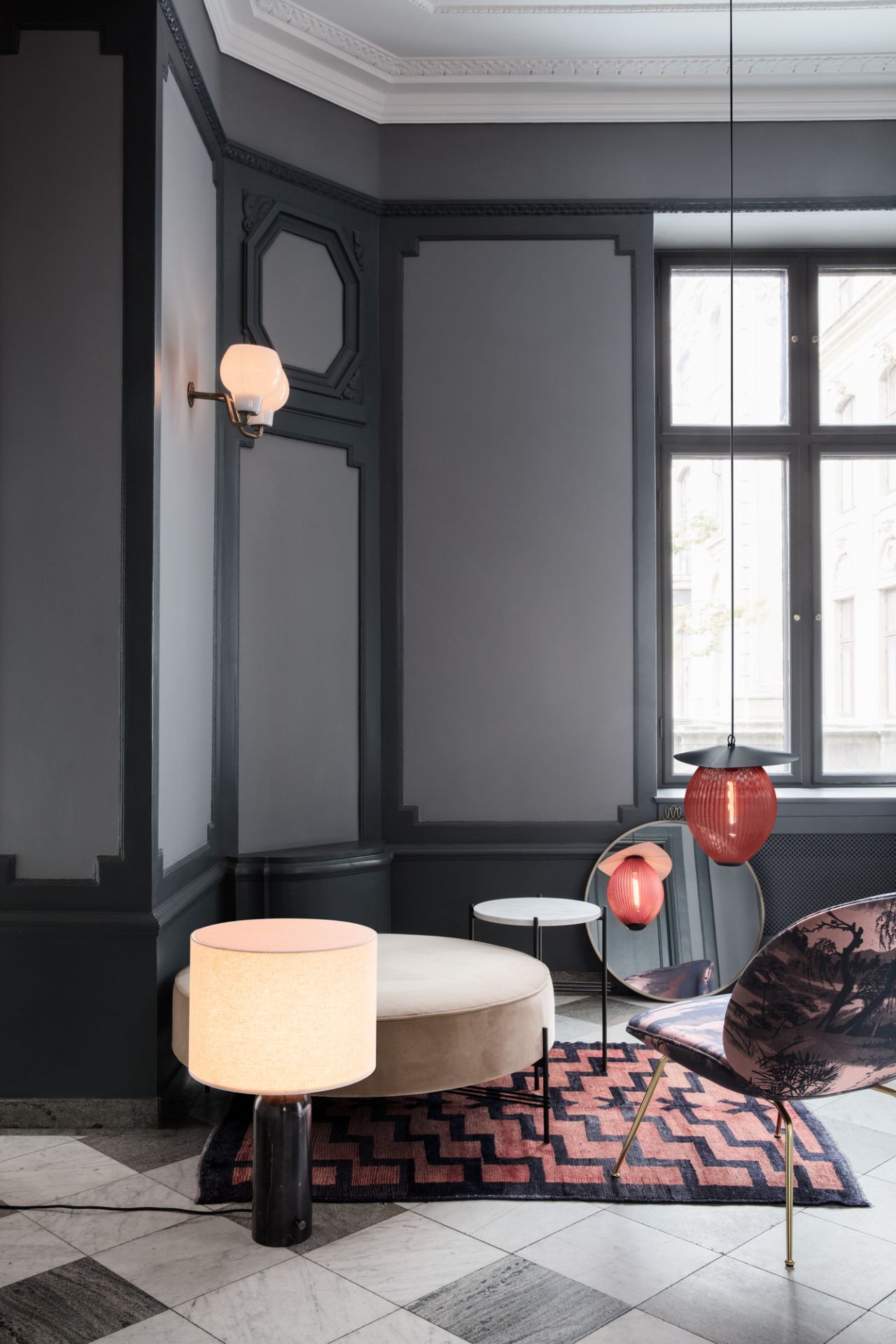 Satellite Pendant Lamp M Pendelleuchte Creme Gubi