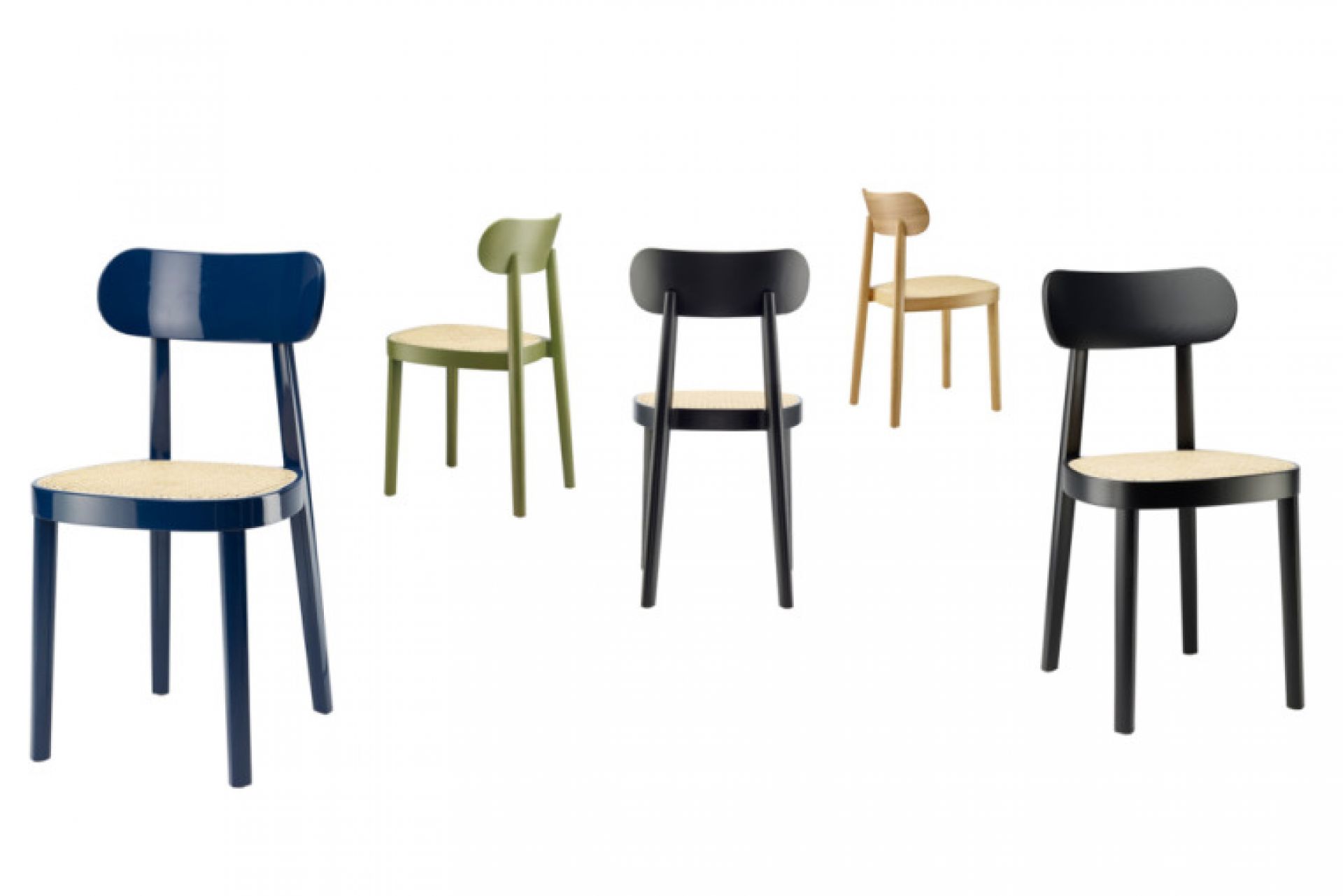 Holzstuhl 118 Weiss lasiert Thonet