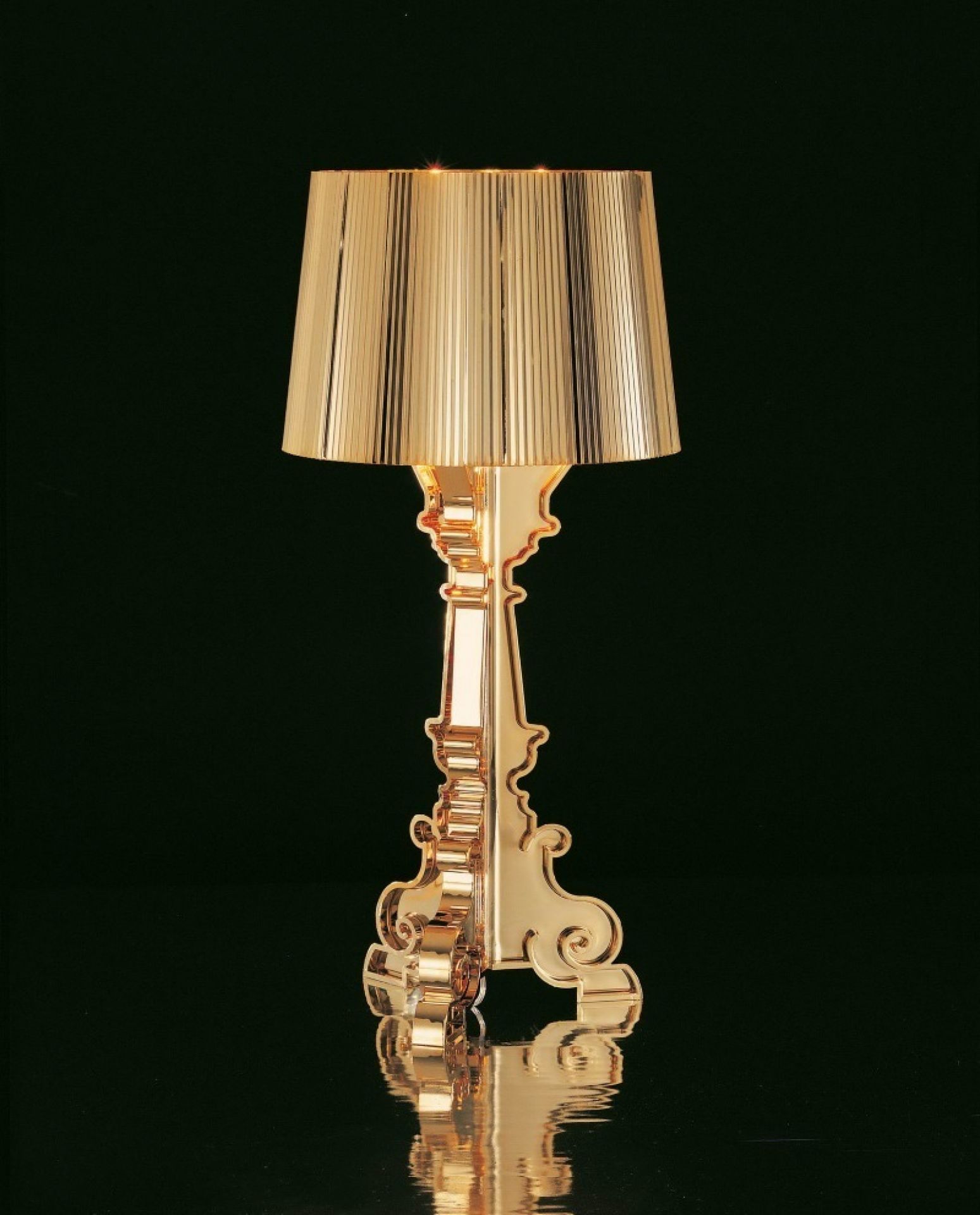 Bourgie Tischleuchte metallisiert Gold Kartell