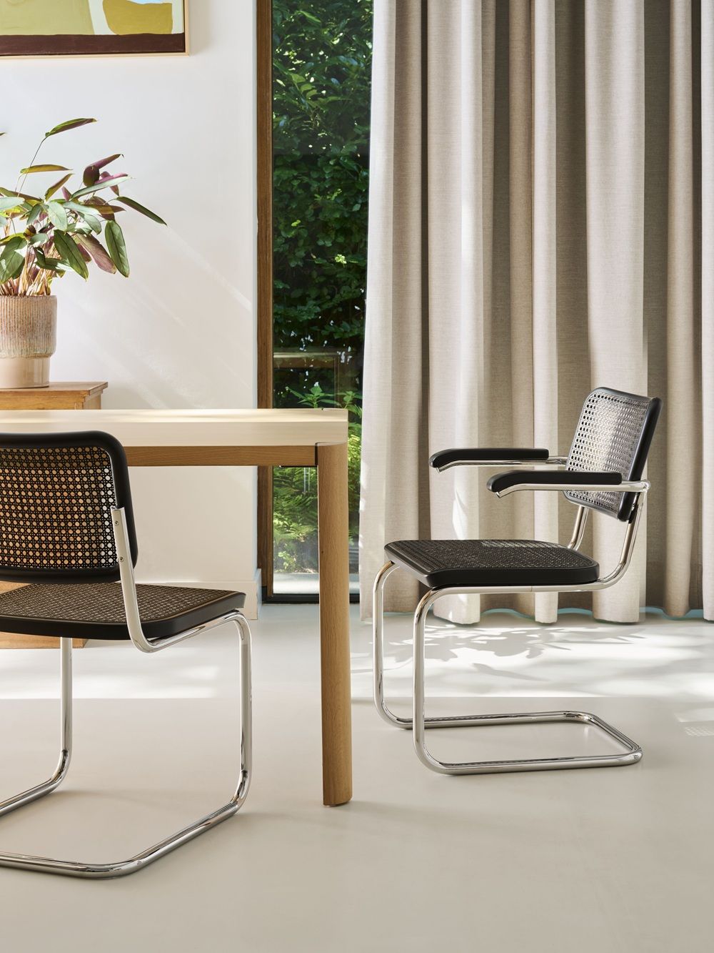 S 64 V Stahlrohr Klassiker Freischwinger CHROM/SCHWARZ Thonet VORZUGSKOMBINATION
