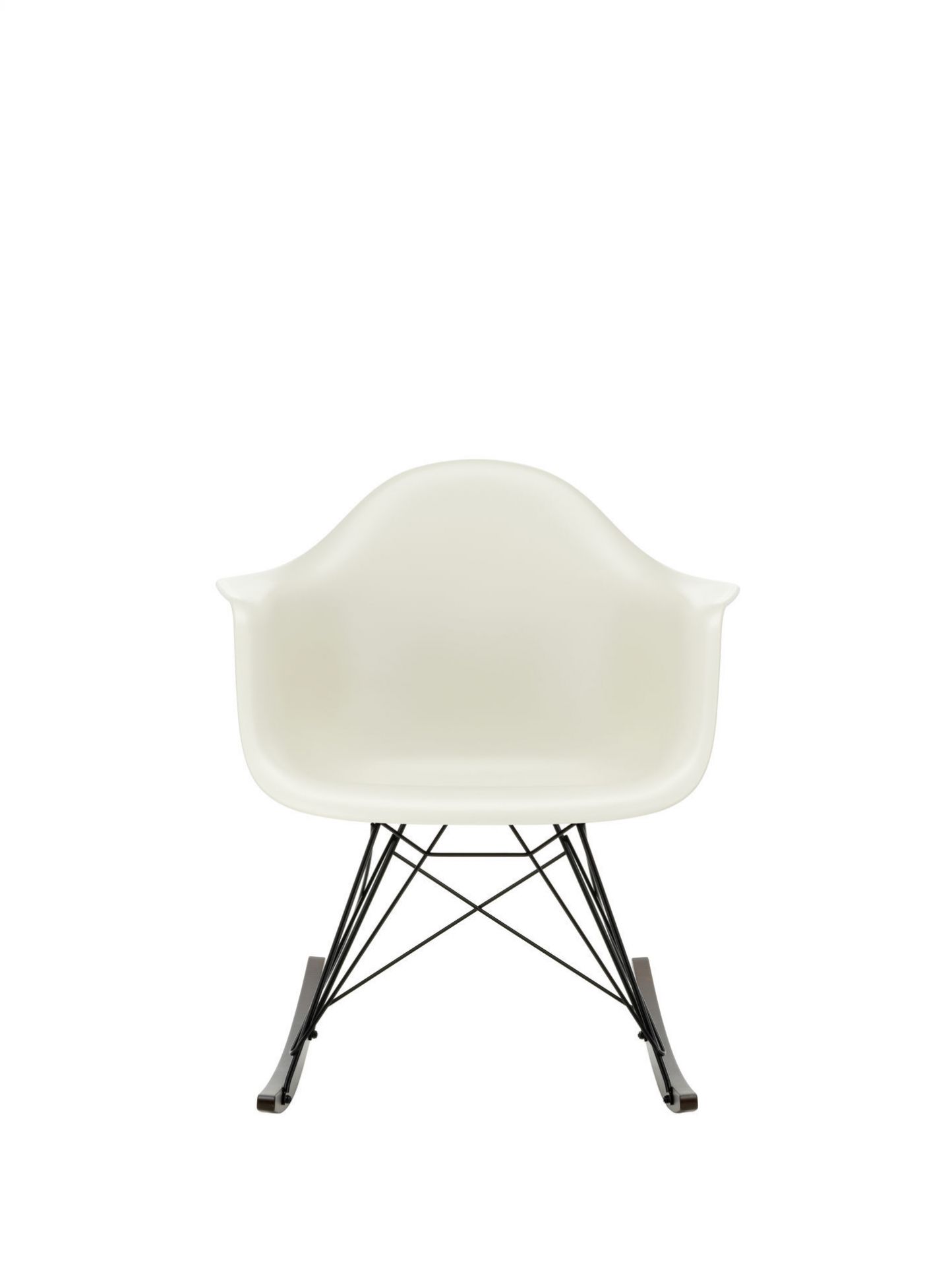 Eames Plastic Arm Rocking Chair RAR Schaukelstuhl Vitra Ahorn gelblich - Chrom - Weiss
