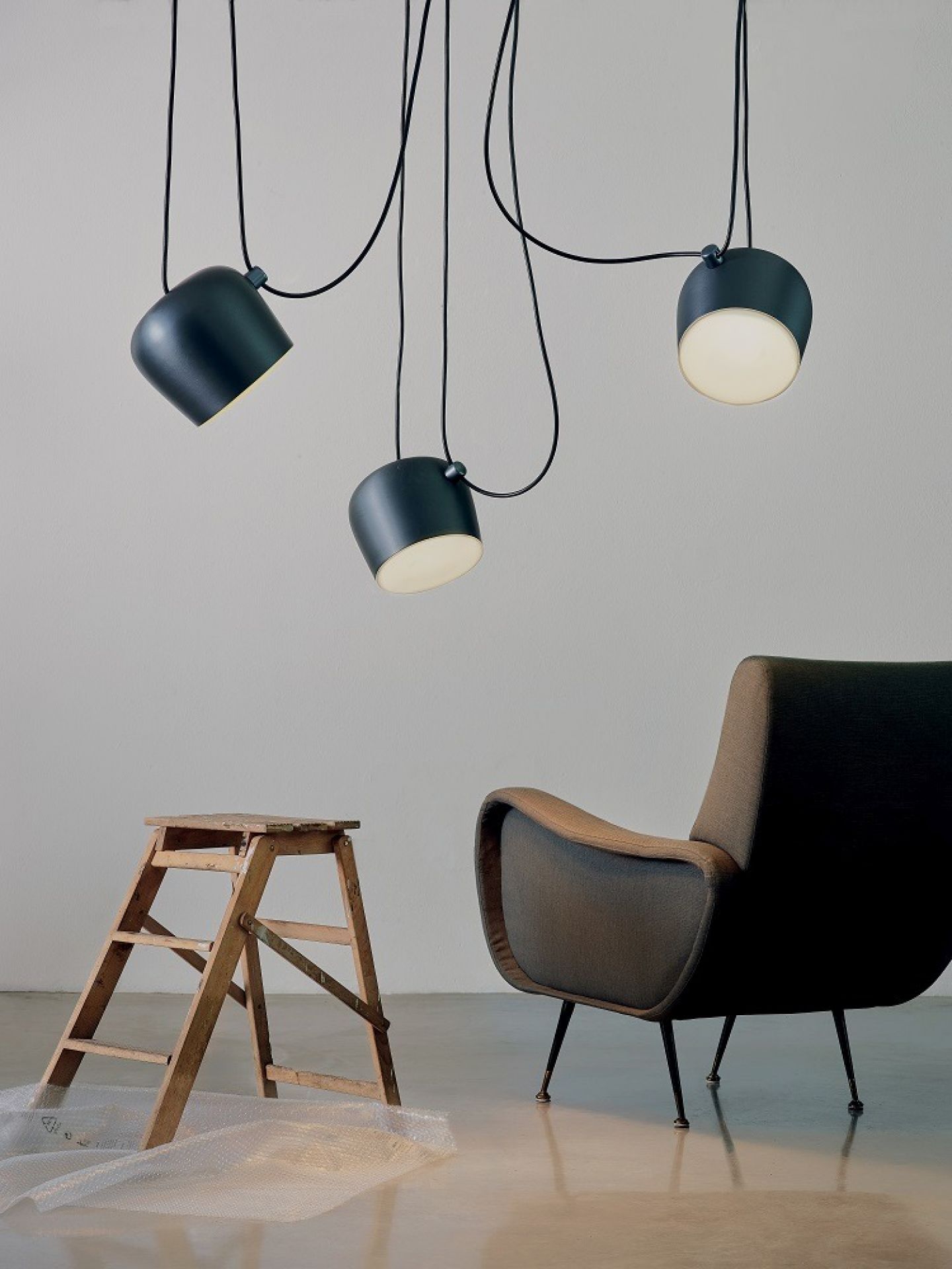 Aim Small 3-er Set Pendelleuchte Stahl Blau eloxiert Flos EINZELSTÜCK