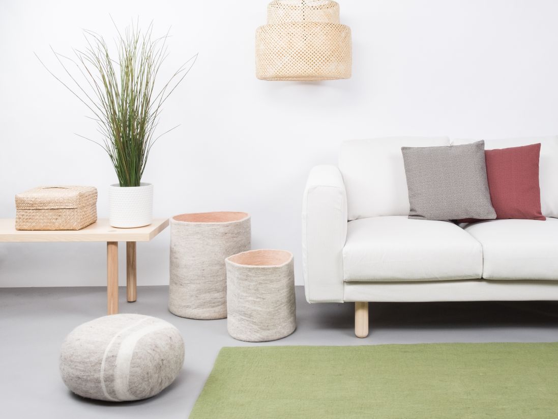 Mono Rechteckig Filzteppich 180 x 260 cm myfelt Kaspar (grün)