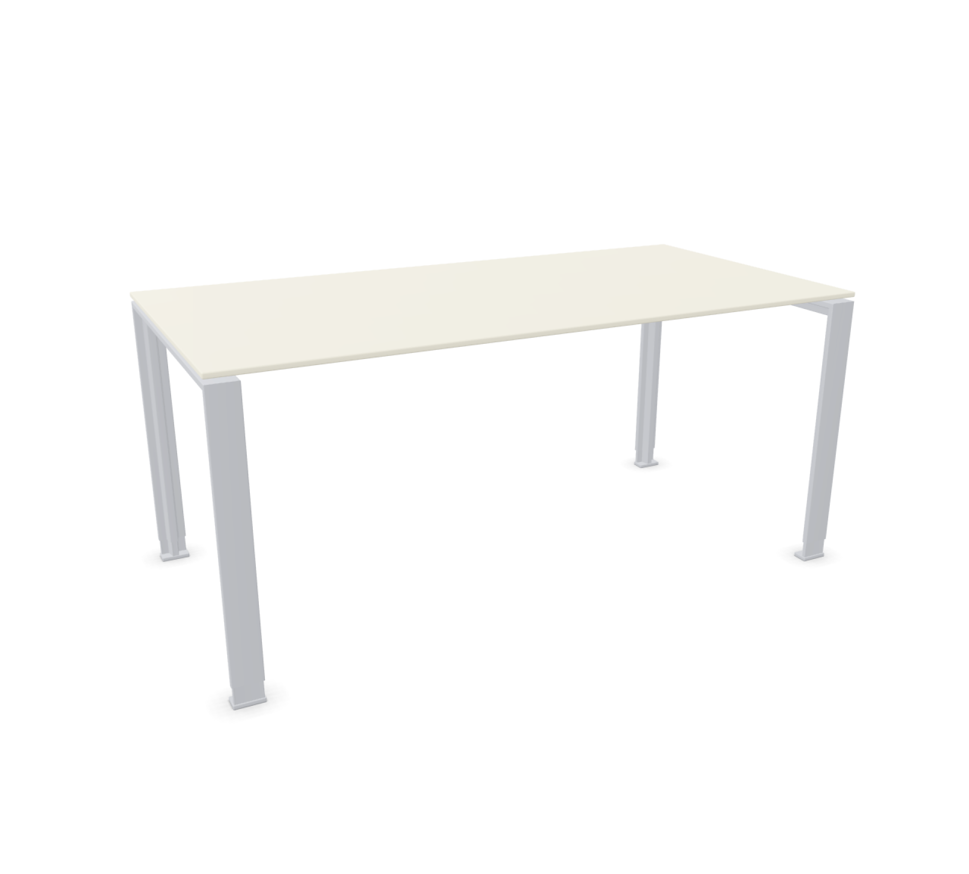 DOIT4 Schreibtisch von König+Neurath, höhenverstellbar, mit heller Tischplatte und silberfarbenem Gestell. Ergonomischer Arbeitsplatz.