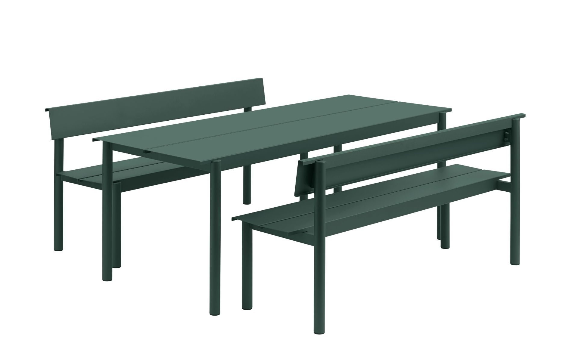 Linear Steel Bench Outdoor Bank mit Rückenlehne 170x34 cm Muuto