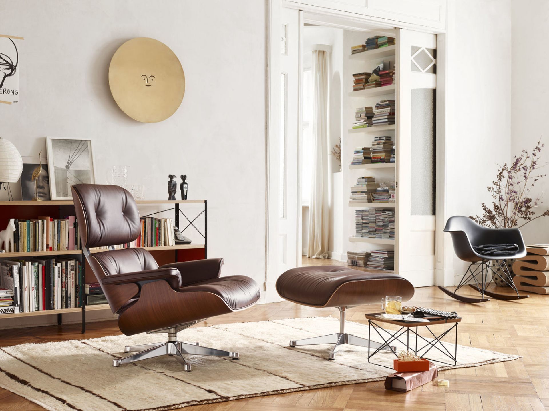 Eames Plastic Arm Rocking Chair RAR Schaukelstuhl mit Sitzpolster Vitra