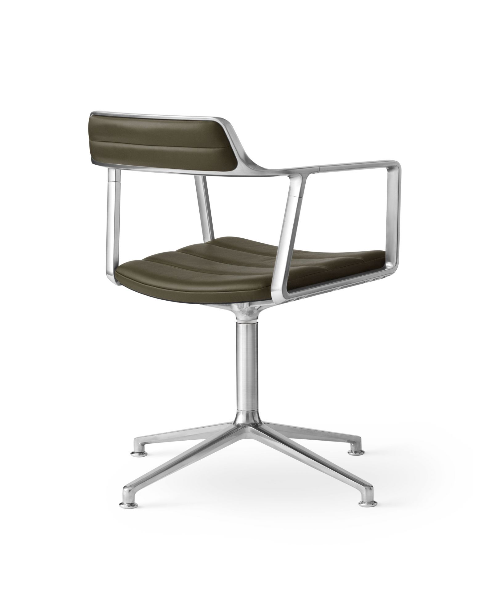 VIPP452 Swivel Stuhl mit Gleitern grünes Leder Vipp VIPP452 Swivel Stuhl mit Gleitern grünes Leder Vipp