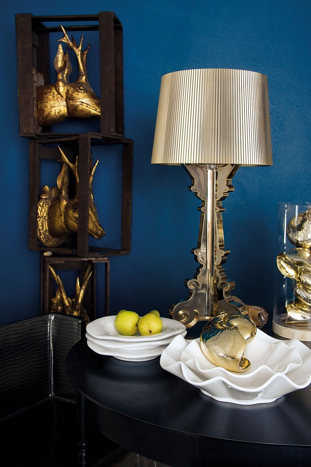 Bourgie Tischleuchte metallisiert Gold Kartell