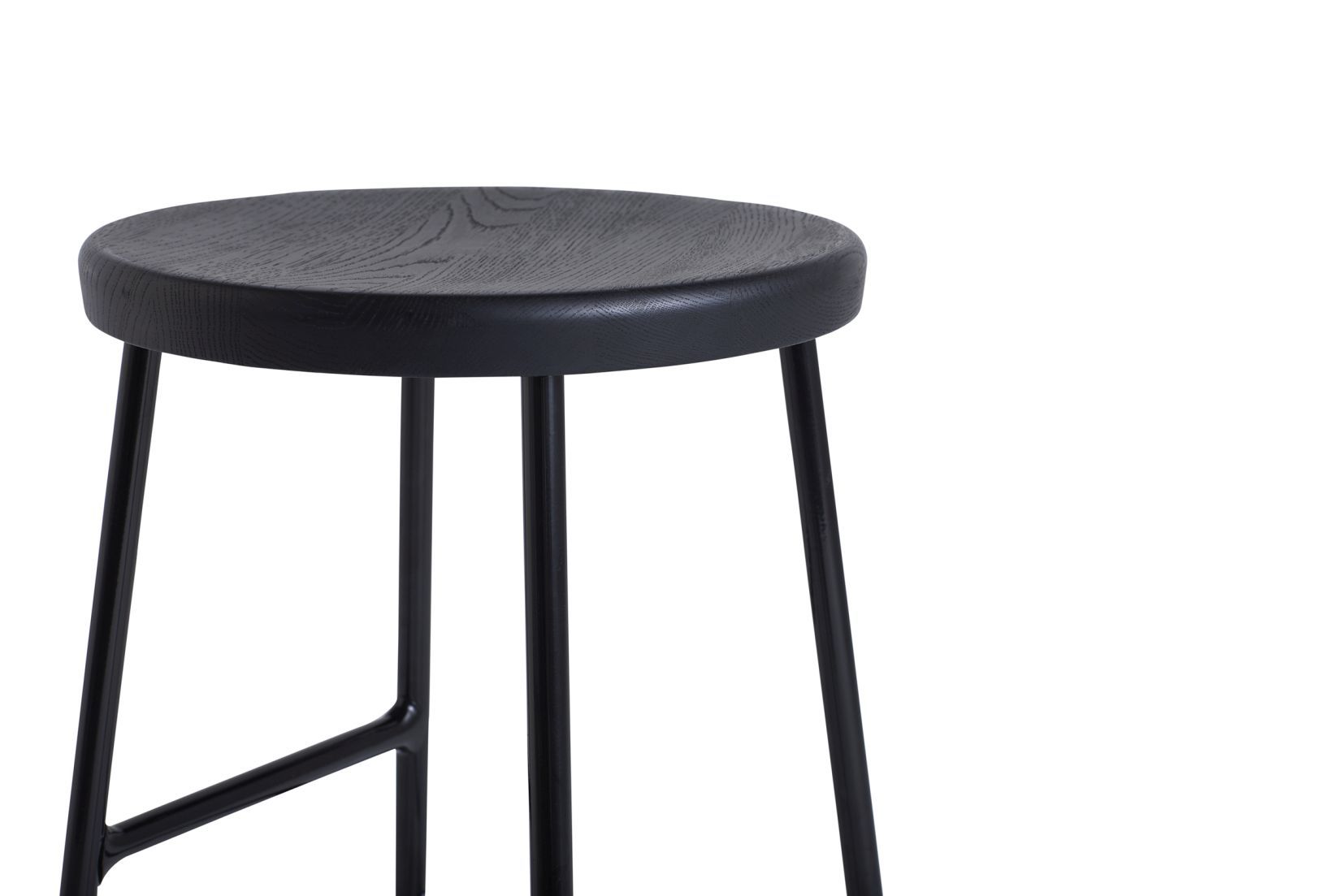 Cornet Bar Stool Low Barhocker H 65 cm Hay Stahl Soft schwarz pulverbeschichtet / Soft schwarz gebeizte Eiche