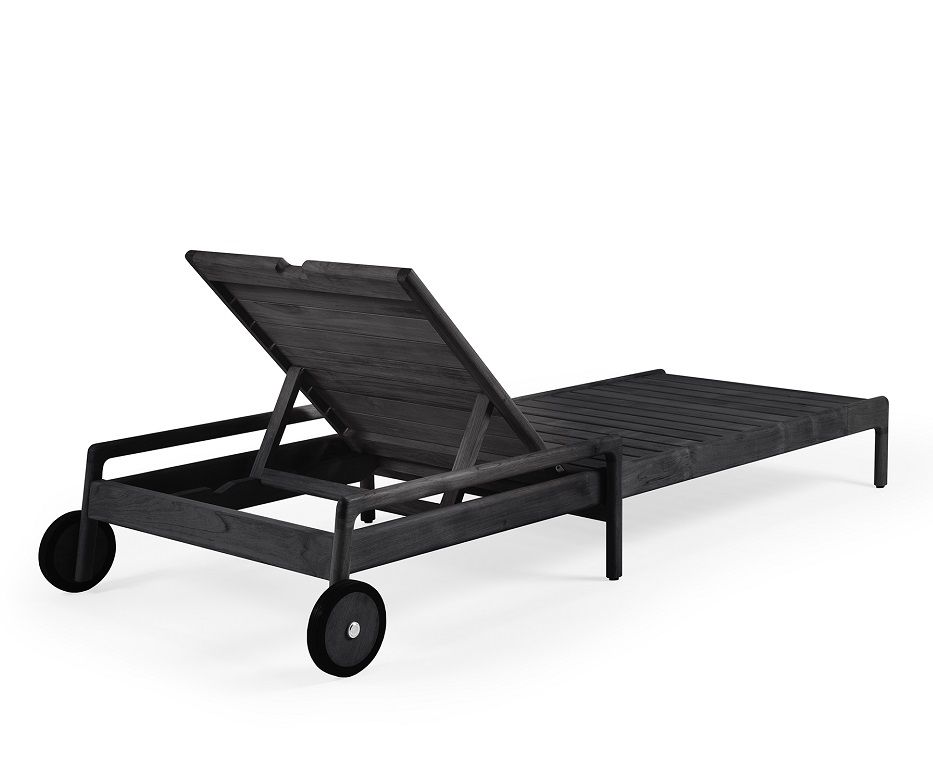 Jack Outdoor verstellbare Liege Teak schwarz lackiert Ethnicraft