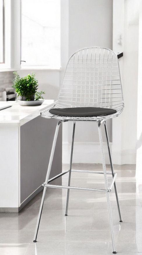 Eames Wire Bar Stool Barhocker High mit Sitzpolster Vitra 
