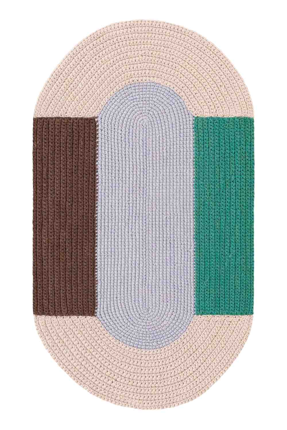 The Crochet Collection Embroidery Teppich 180x100 cm Gan Blau