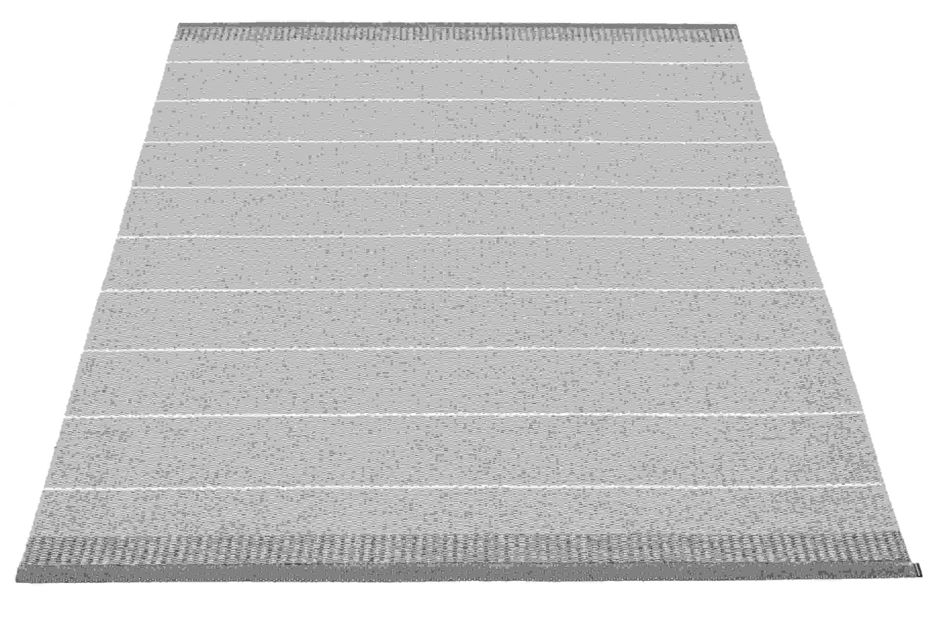 Belle Kunststoffteppich 230x320 cm Pappelina Concrete, grauer Teppich mit weißen Streifen, Outdoor geeignet.