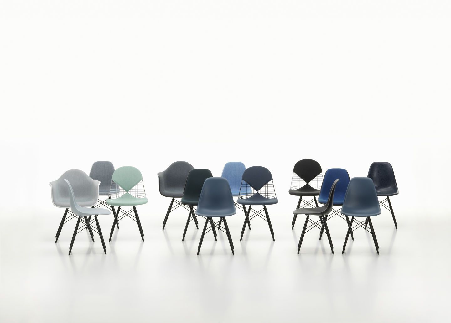 DKW-2 Wire Chair Stuhl mit Sitz und Rückenpolster Vitra
