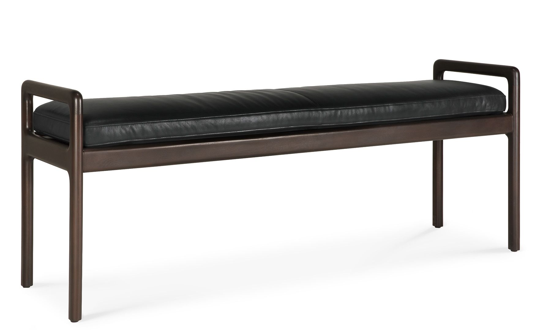Jack Bench Bank mit Sitzpolster Leder schwarz Ethnicraft