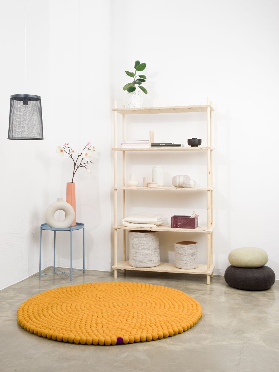 Big One Rund Filzteppich Ø 300 cm myfelt Ockergelb