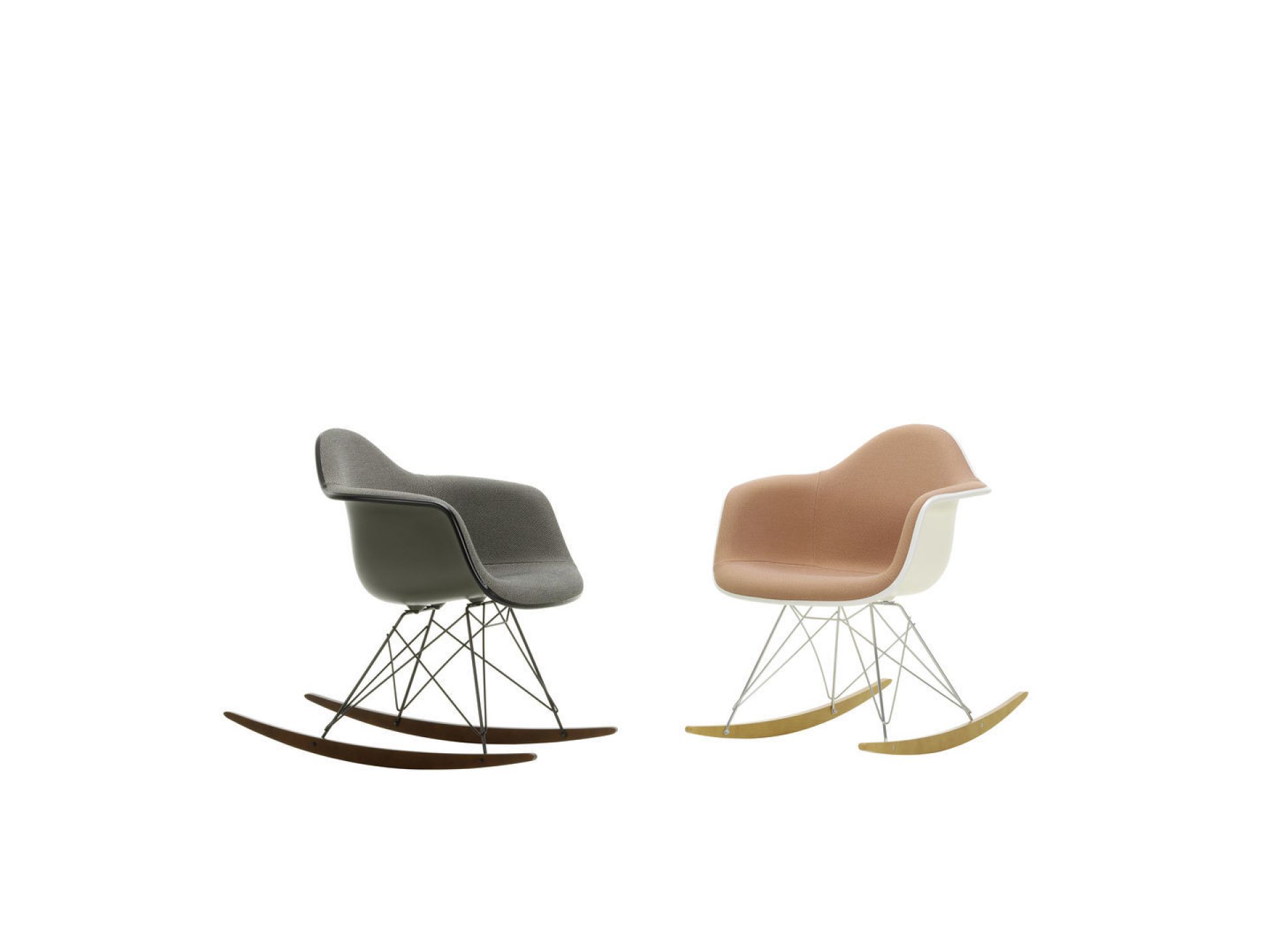 Eames Plastic Armchair RAR Schaukelstuhl Vollgepolstert Vitra