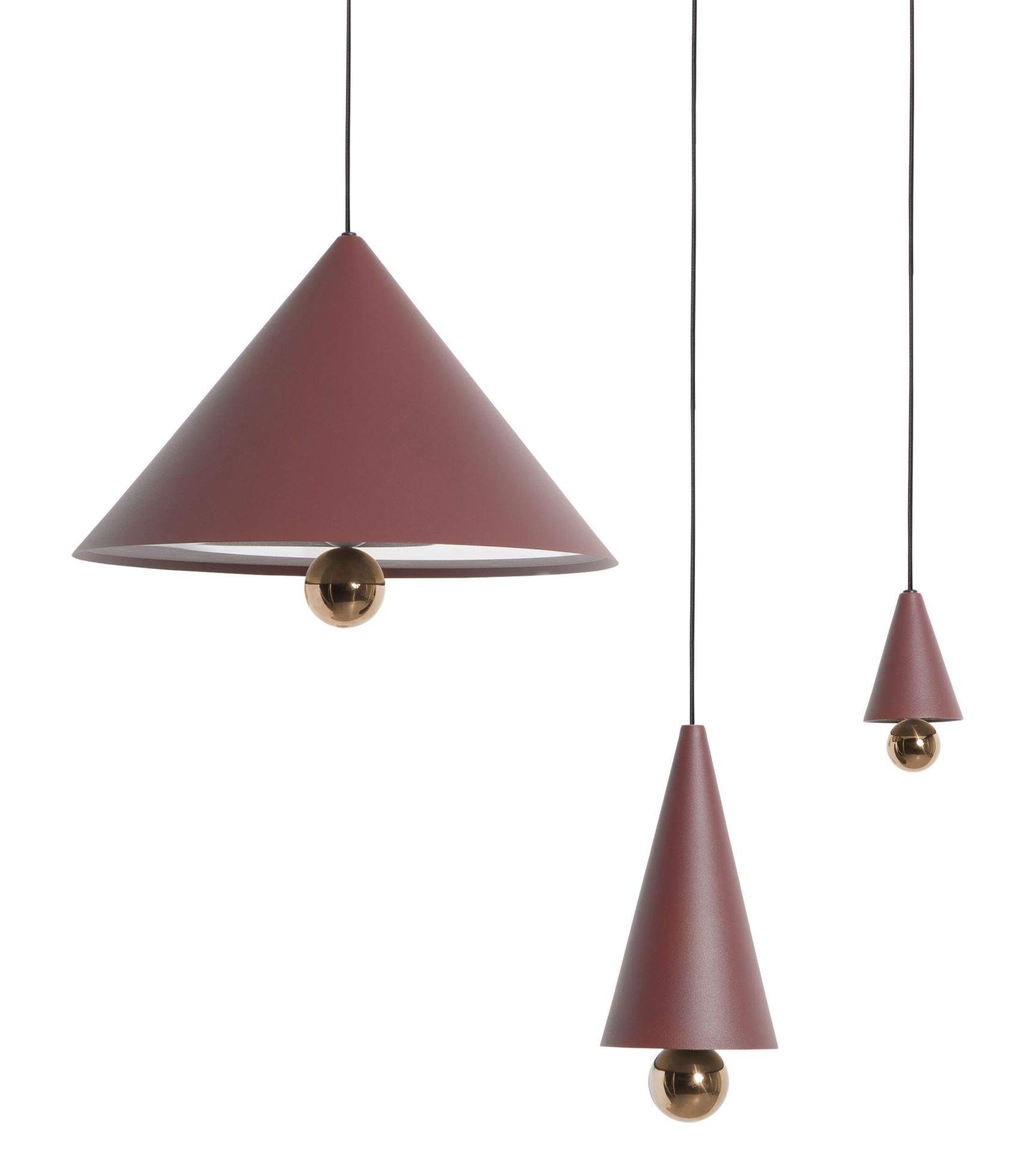 Cherry Pendant light Pendelleuchte XS Petite Friture Braunrot