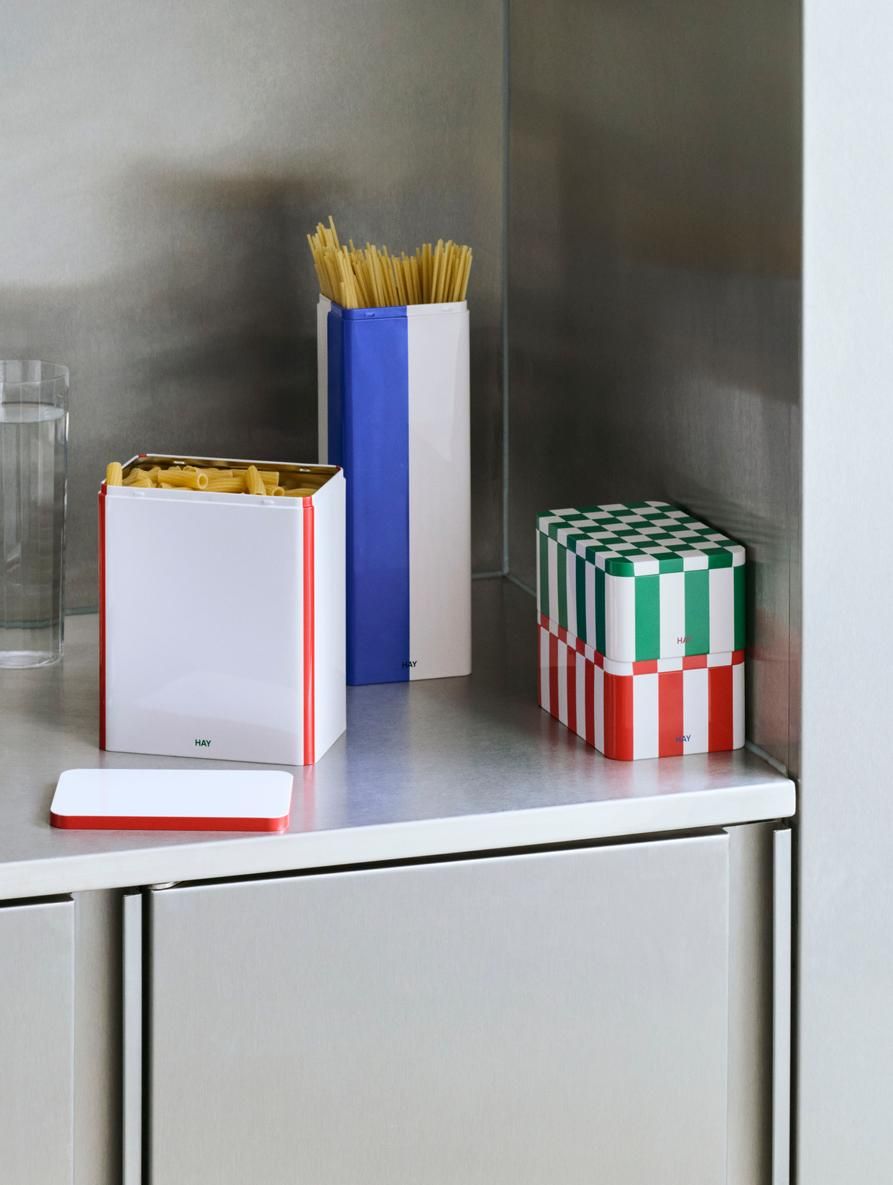 Tin Container klein dark blue and lavender Aufbewahrungsbox Hay
