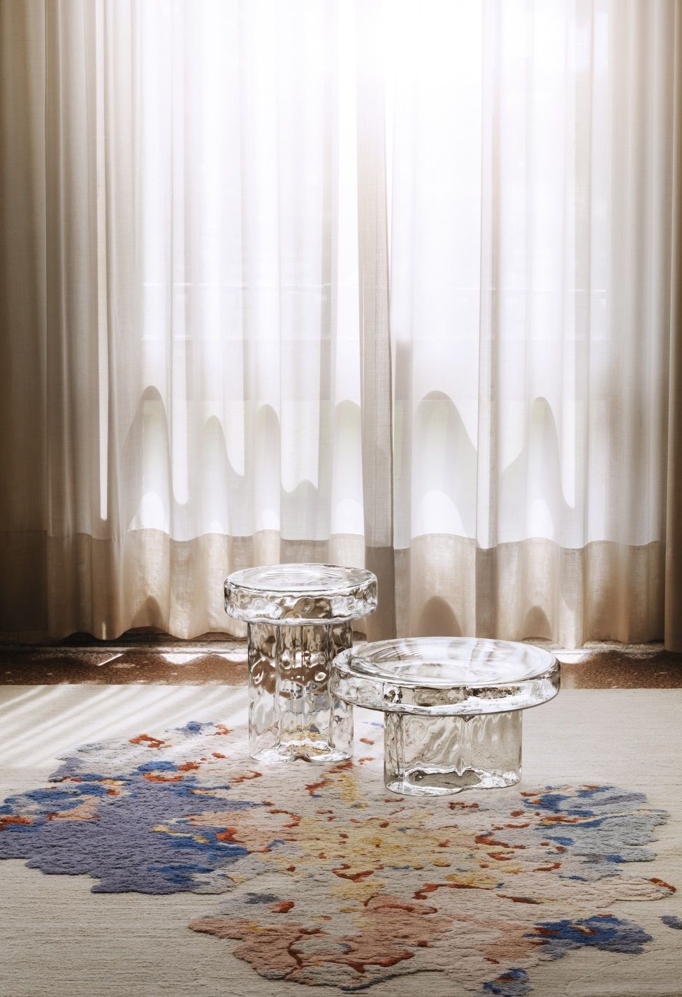 Soda Beistelltisch Miniforms B 38 x T 38 x H 45 cm / Muranoglas transparent