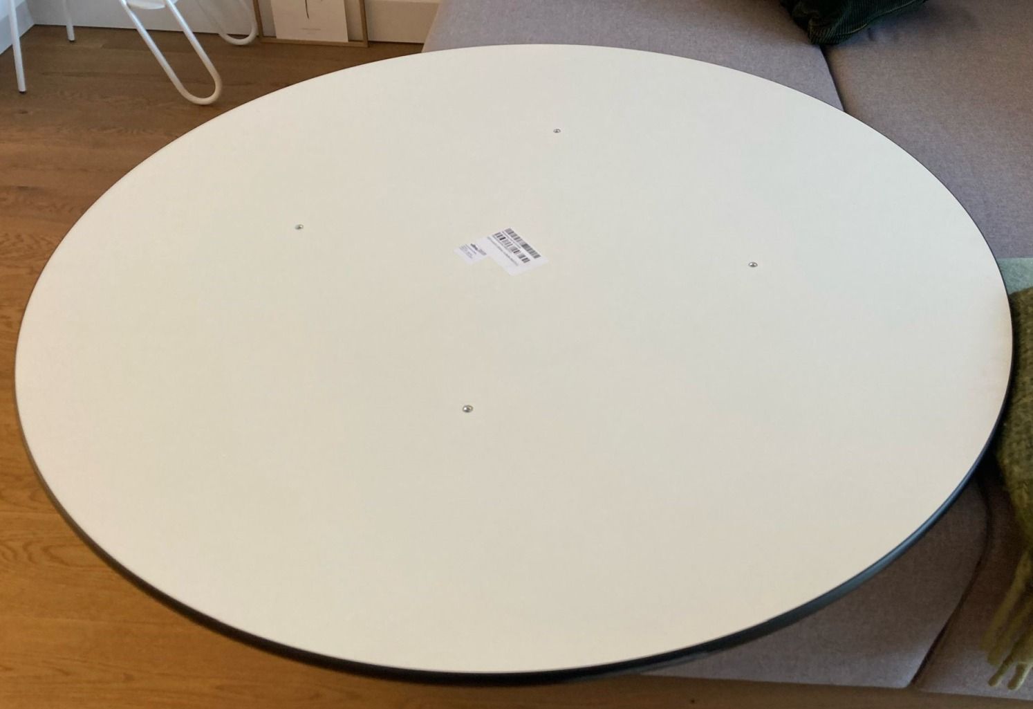 Eames Segmented Table Dining Rund Esstisch HPL WEISS / AUSLEGER POLIERT / STANDROHR BASIC DARK VITRA MÄNGELEXEMPLAR