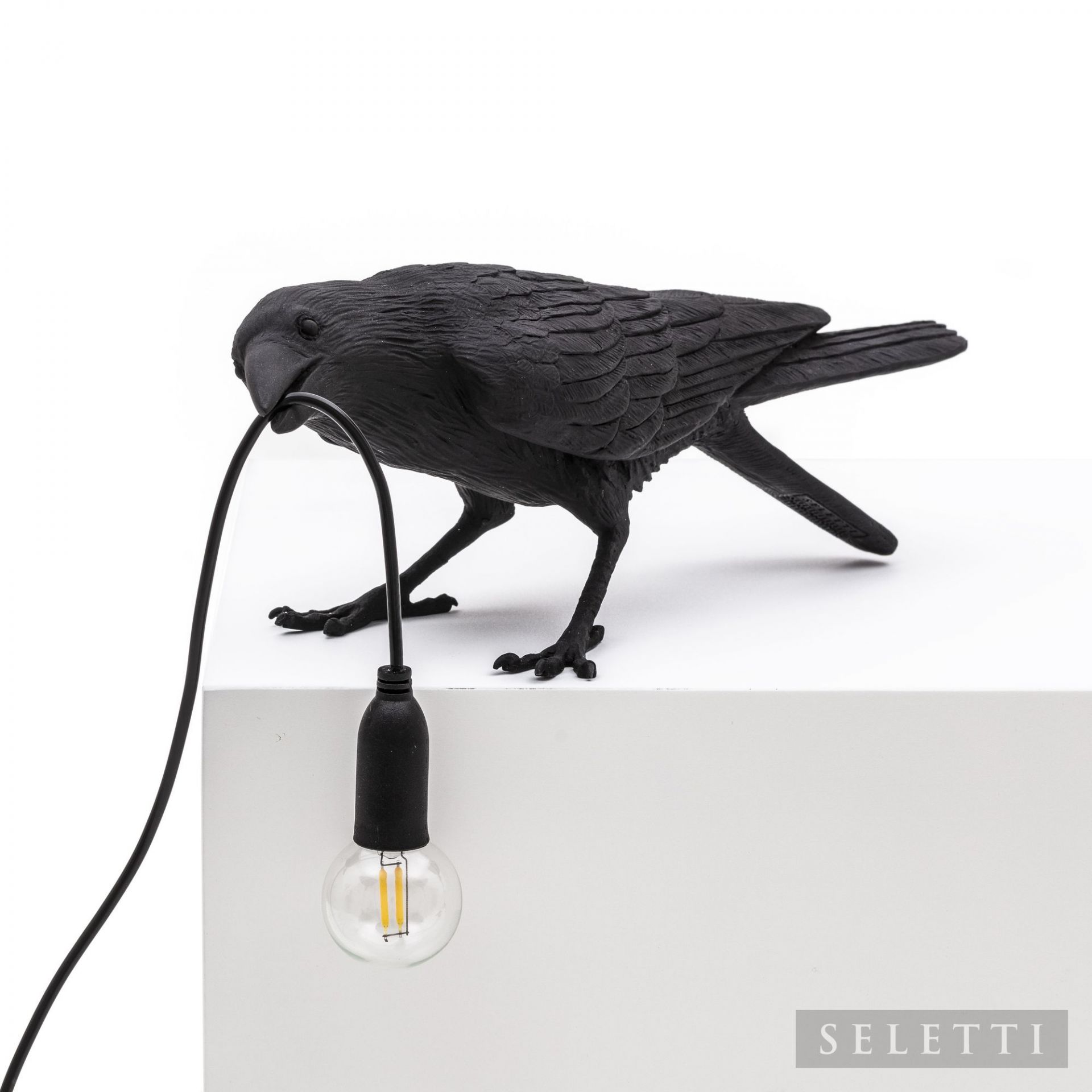 Bird Lamp Playing black Leuchte Seletti