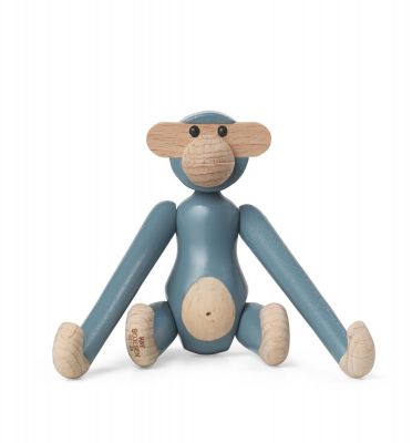 Affe mini Holzfigur Bunt Kay Bojesen Vintage blau