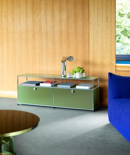 USM Haller Lowboard mit zwei Klapptüren Olivgrün NEU STANDARDFARBE
