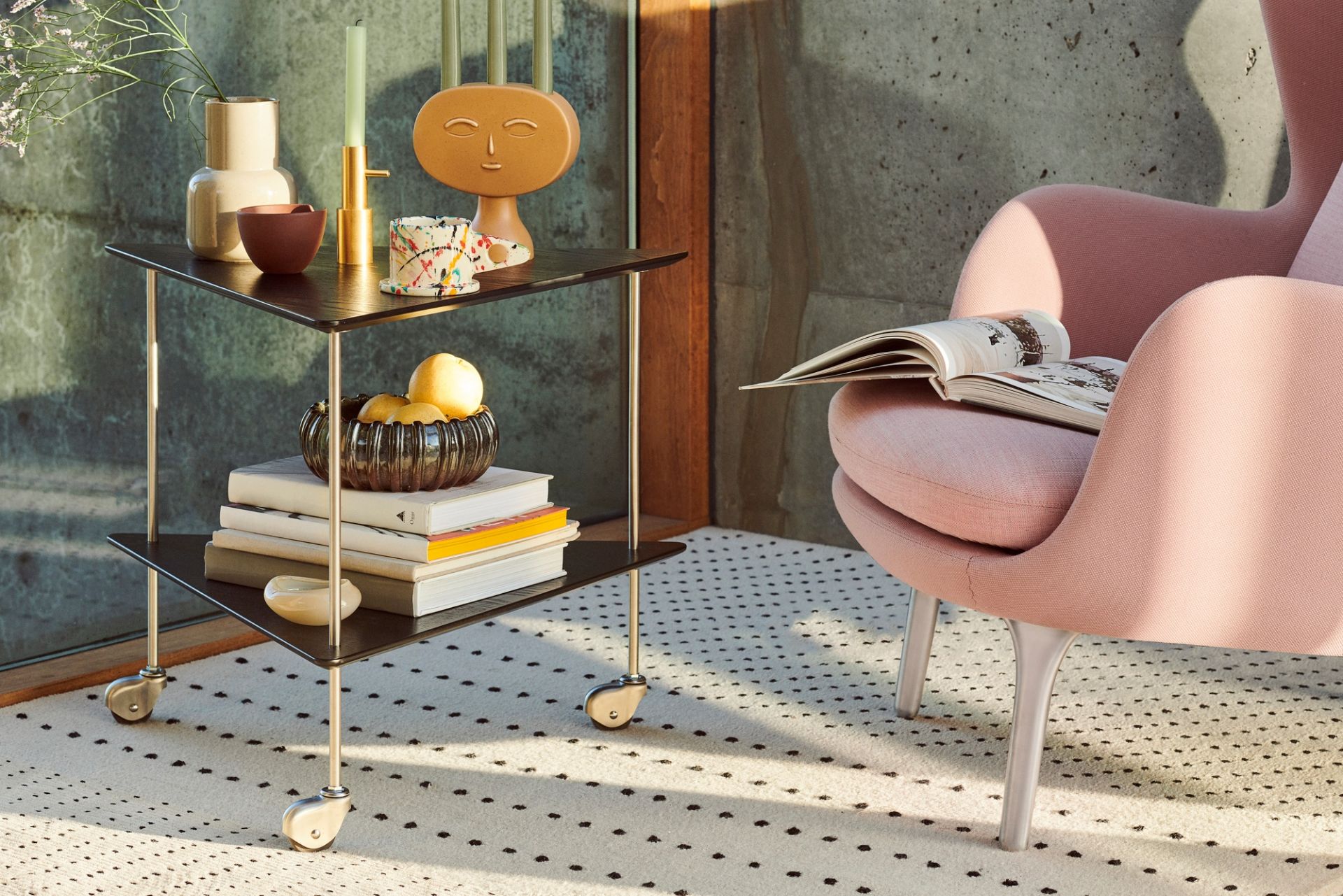 AJ Trolley Beistelltisch Rollwagen Fritz Hansen