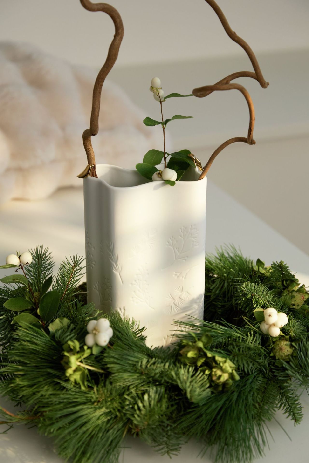 Winterzauber Vase Goldvogel Räder