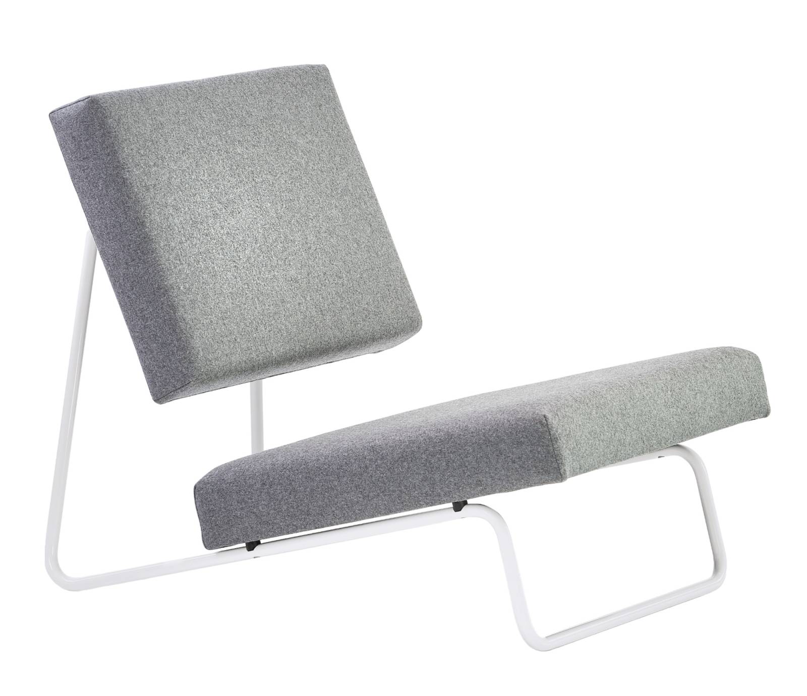 Lounge Chair Hirche Sessel STOFF HELLGRAU / GESTELL WEISS Richard Lampert EINZELSTÜCK